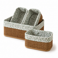 4-Piece Floral Woven Fabric Storage Basket Set