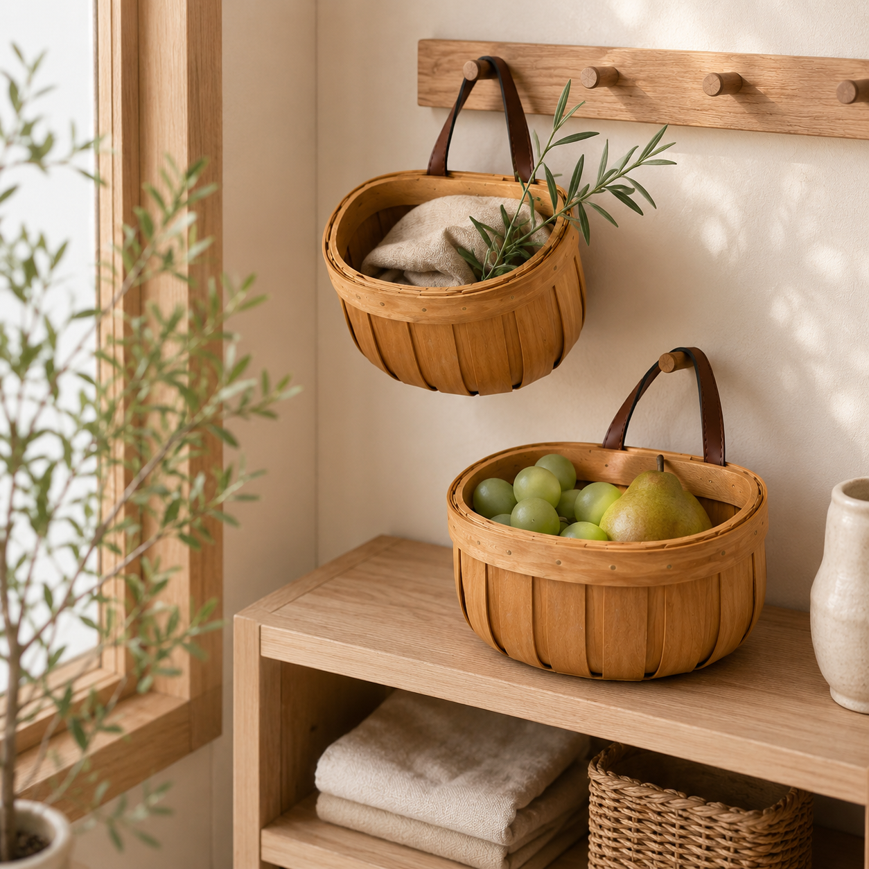 Product Name: Bamboo Hanging Storage Basket