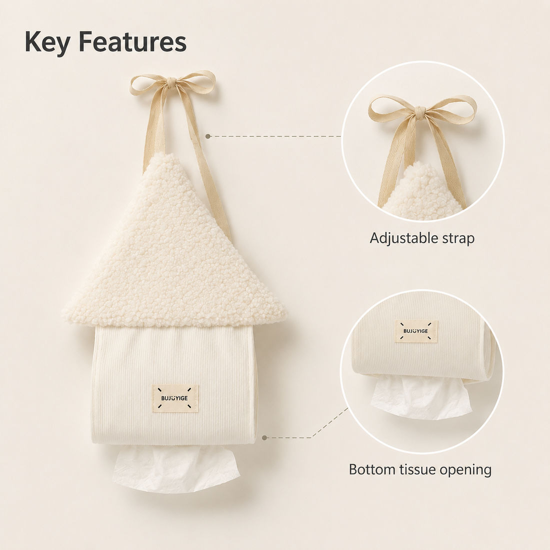 House-Shaped Wall Hanging Tissue Holder | Sherpa Roof
