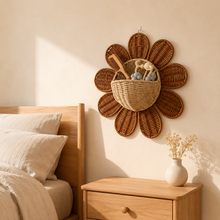 Sunflower Wall Basket | Woven Rattan Hanging Storage