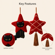 Red Plush Star Hanging Ornament | Cat & Tassel Designs
