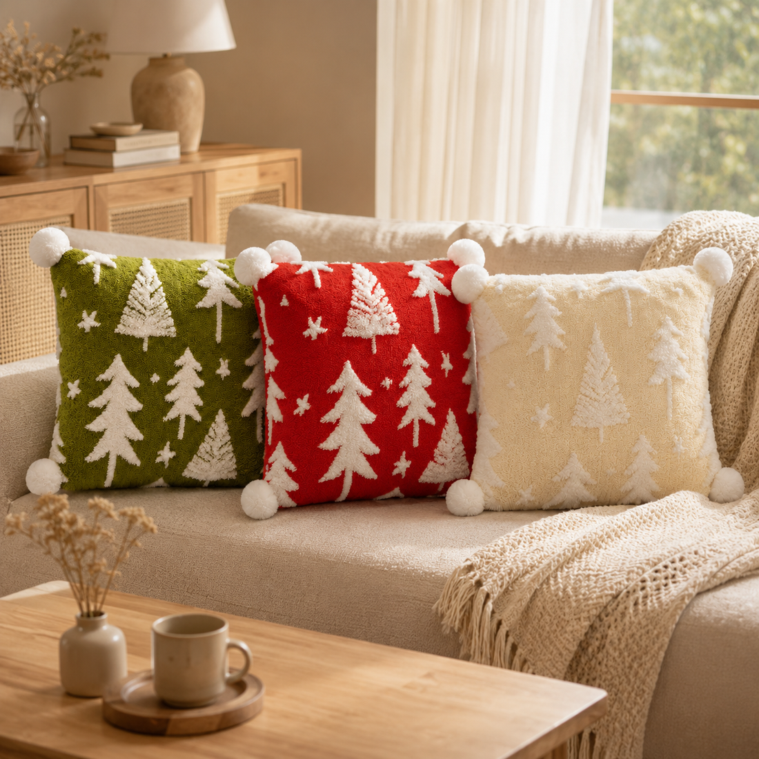 40cm Christmas Tree Pillow | Plush Holiday Cushion