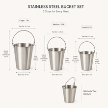 304 Stainless Steel Mini Bucket | 0.7L to 1.8L