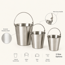 304 Stainless Steel Mini Bucket | 0.7L to 1.8L