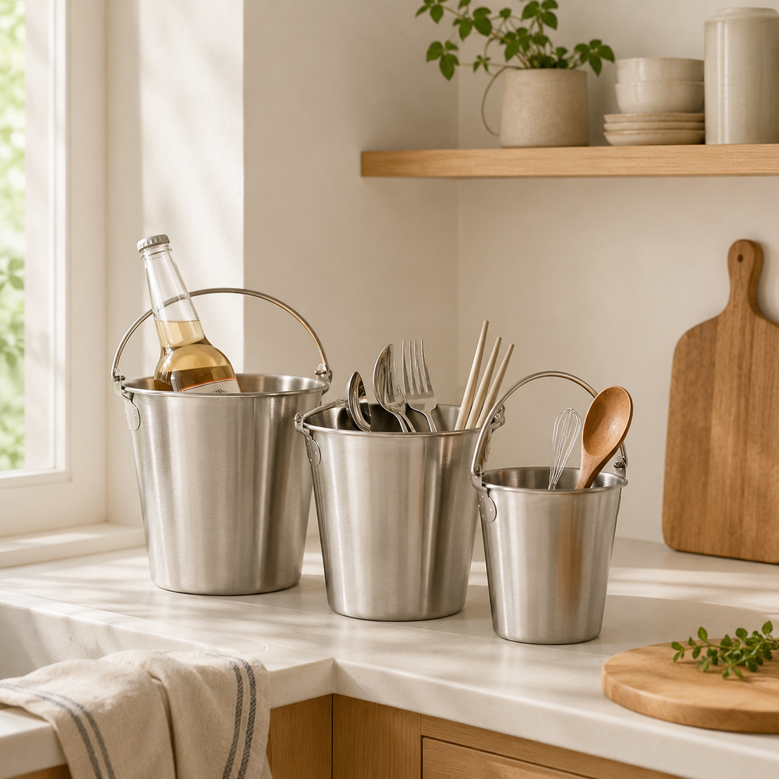 304 Stainless Steel Mini Bucket | 0.7L to 1.8L