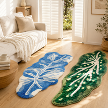 Leaf-Shaped Area Rug 60×160cm | Soft Tufted Botanical Mat