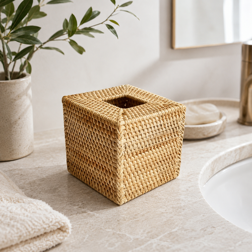Rattan Tissue Box