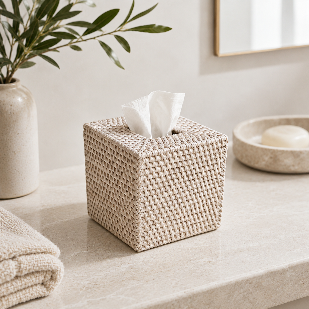 Rattan Tissue Box