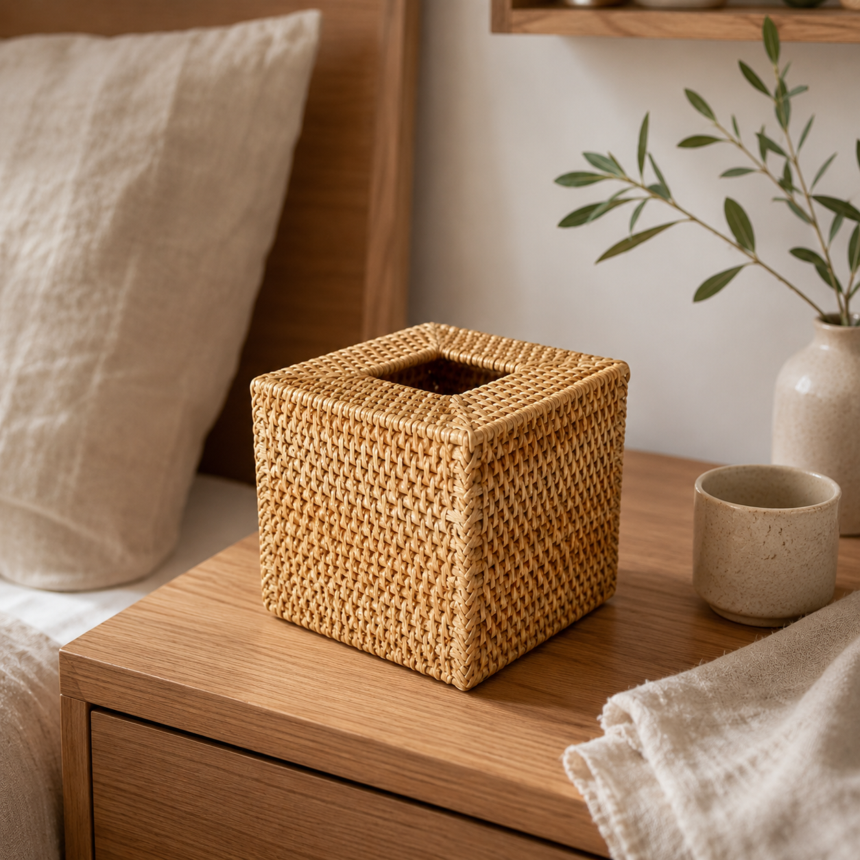 Rattan Tissue Box