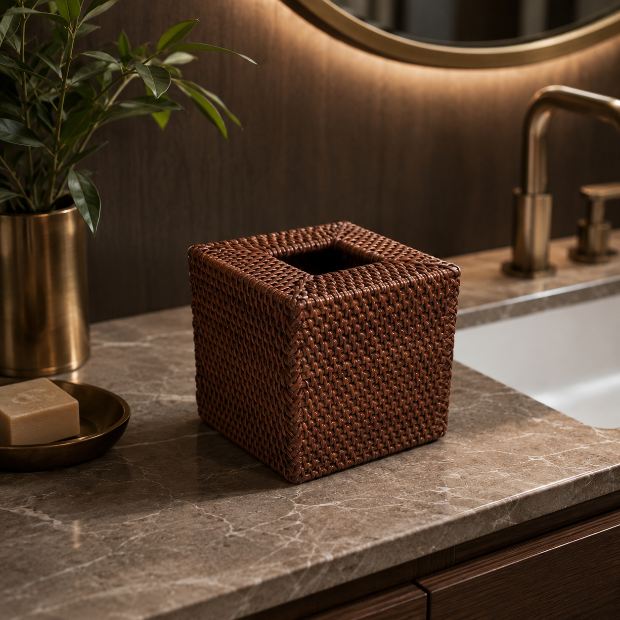 Rattan Tissue Box