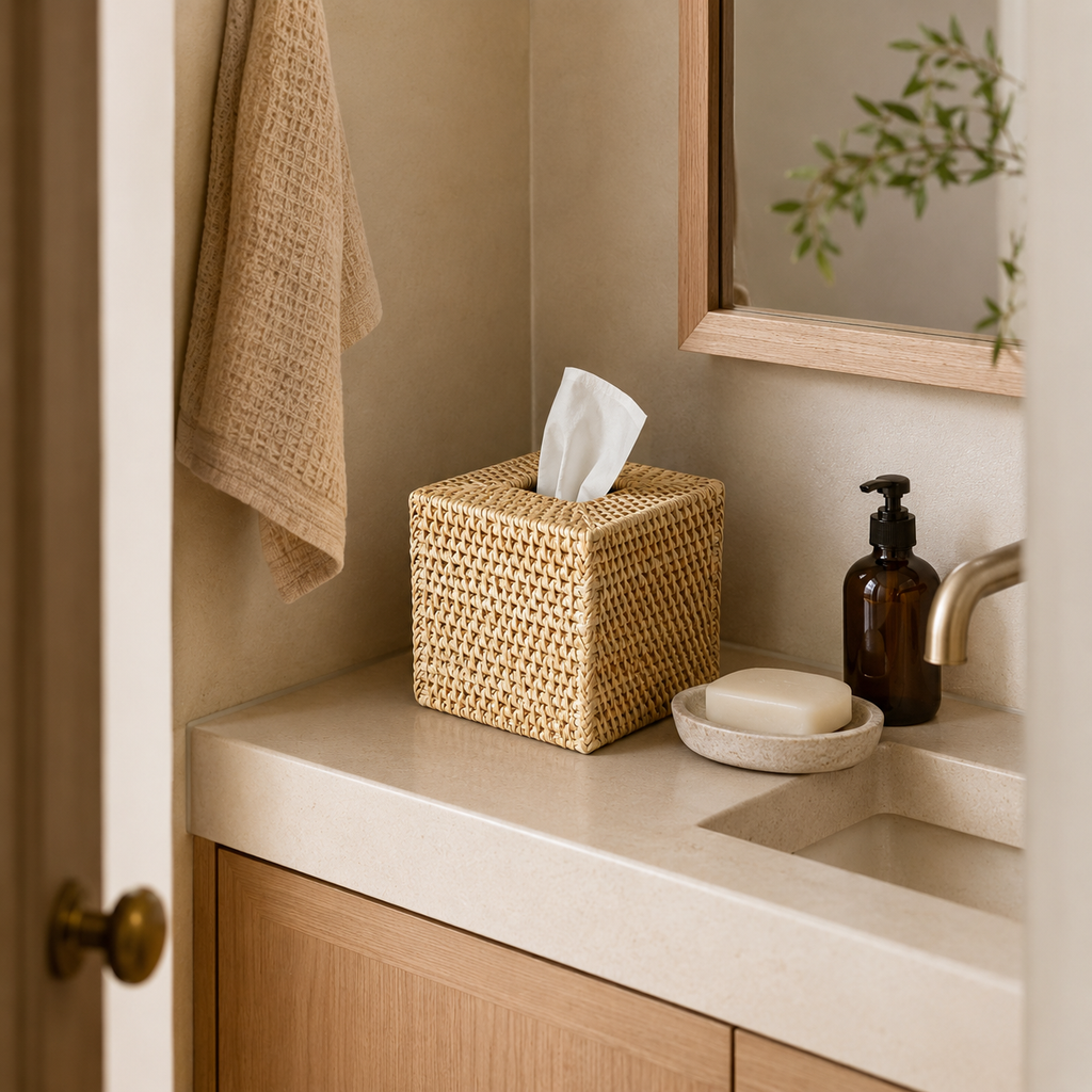 Rattan Tissue Box