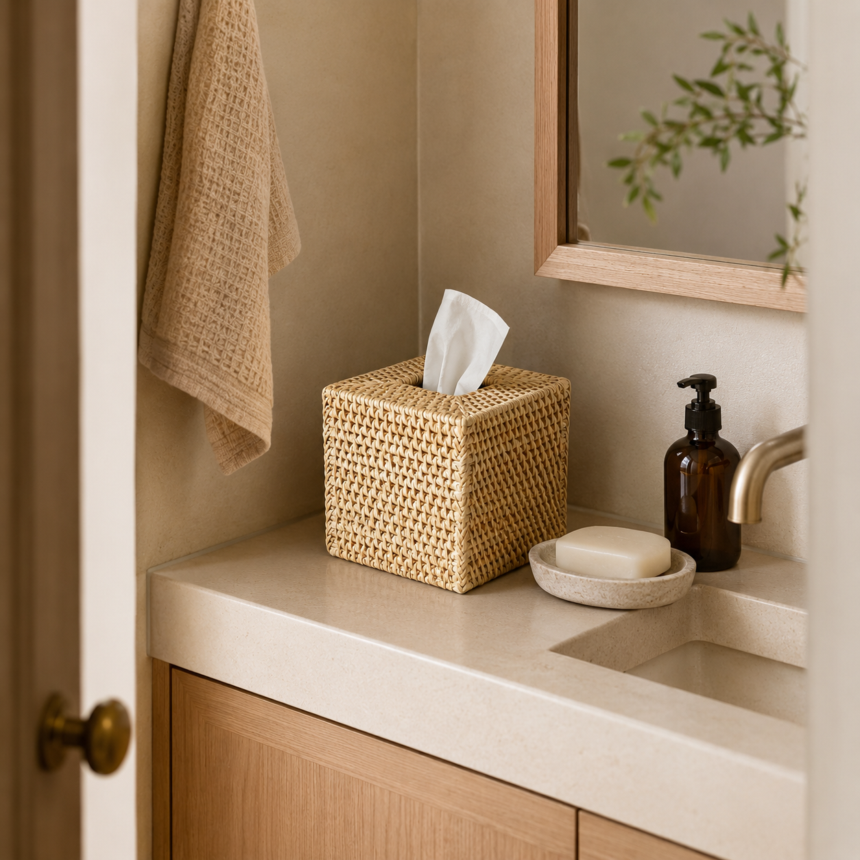 Rattan Tissue Box