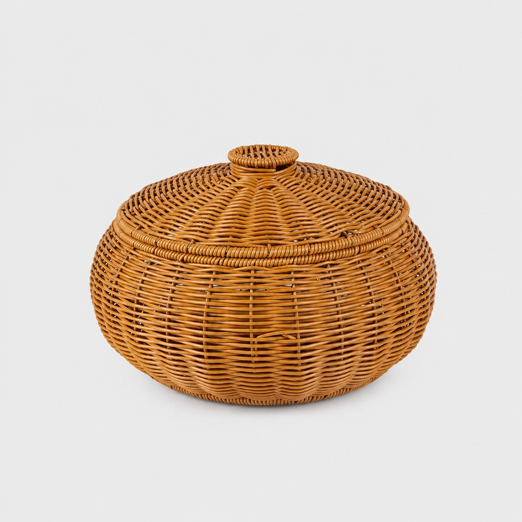 Rattan Lidded Baskets