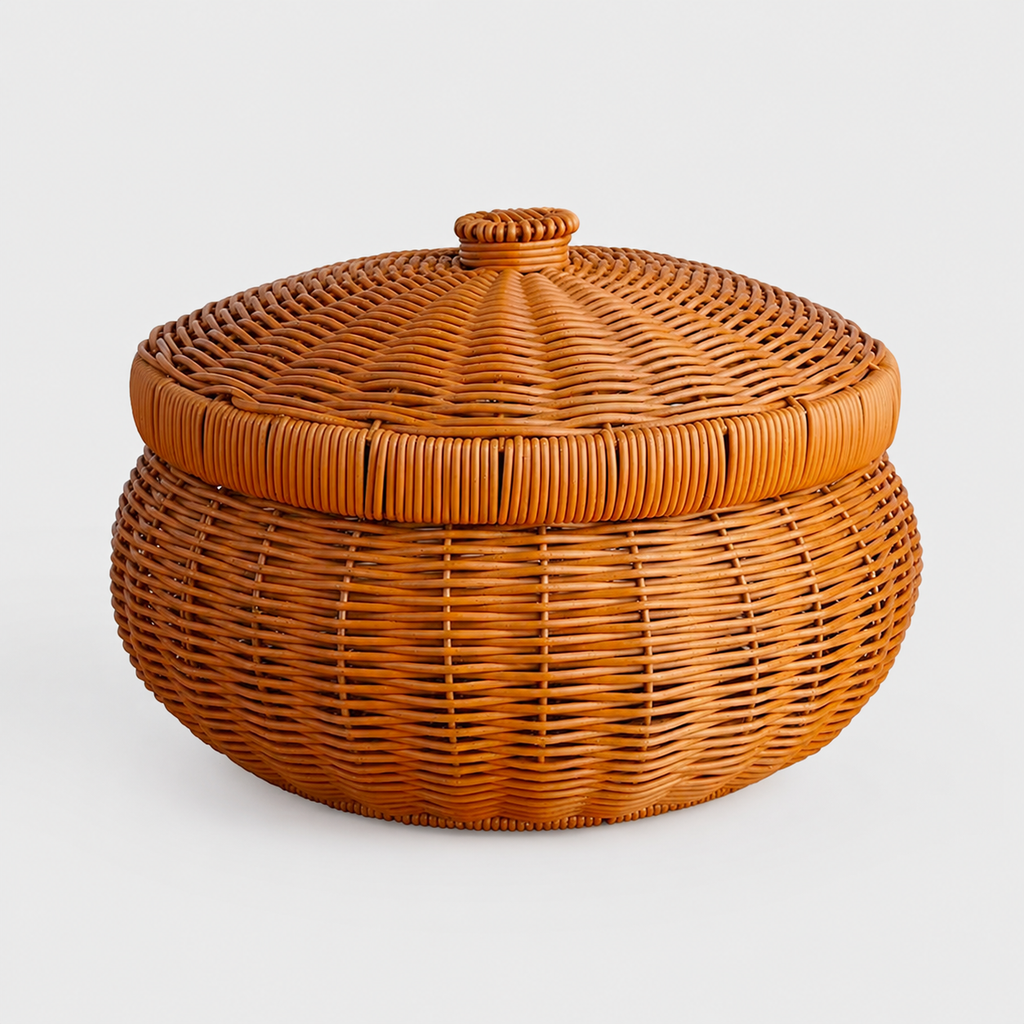 Rattan Lidded Baskets