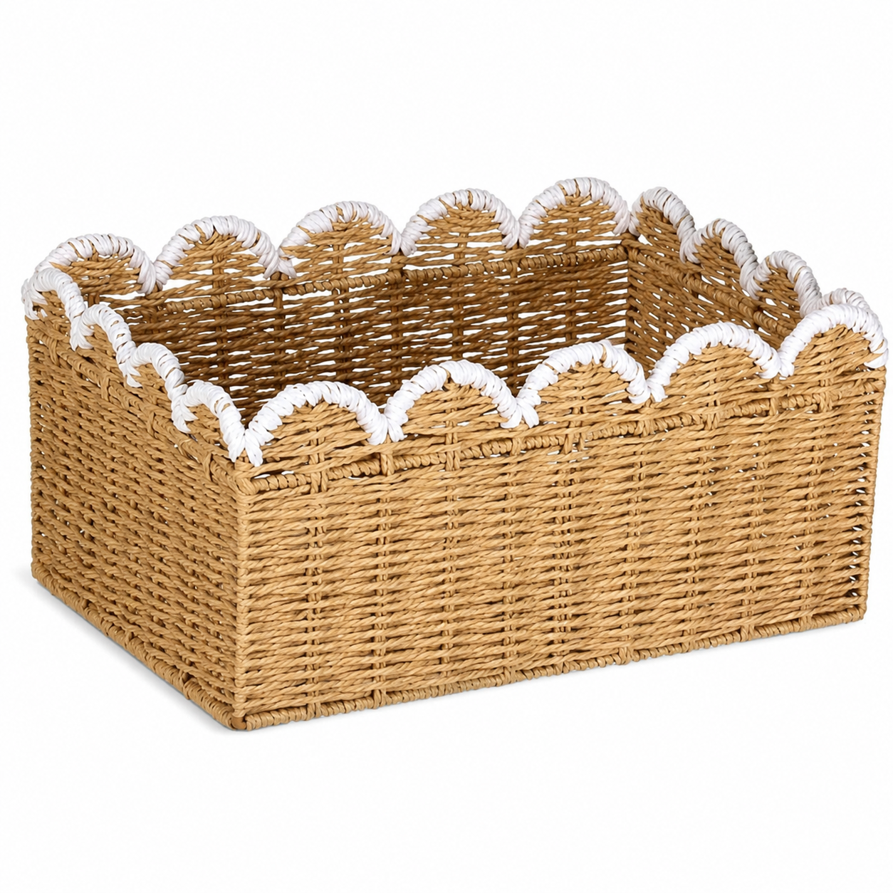 Scalloped Edge Woven Storage Basket