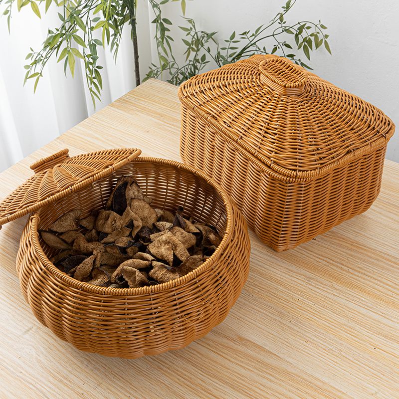 Rattan Lidded Baskets