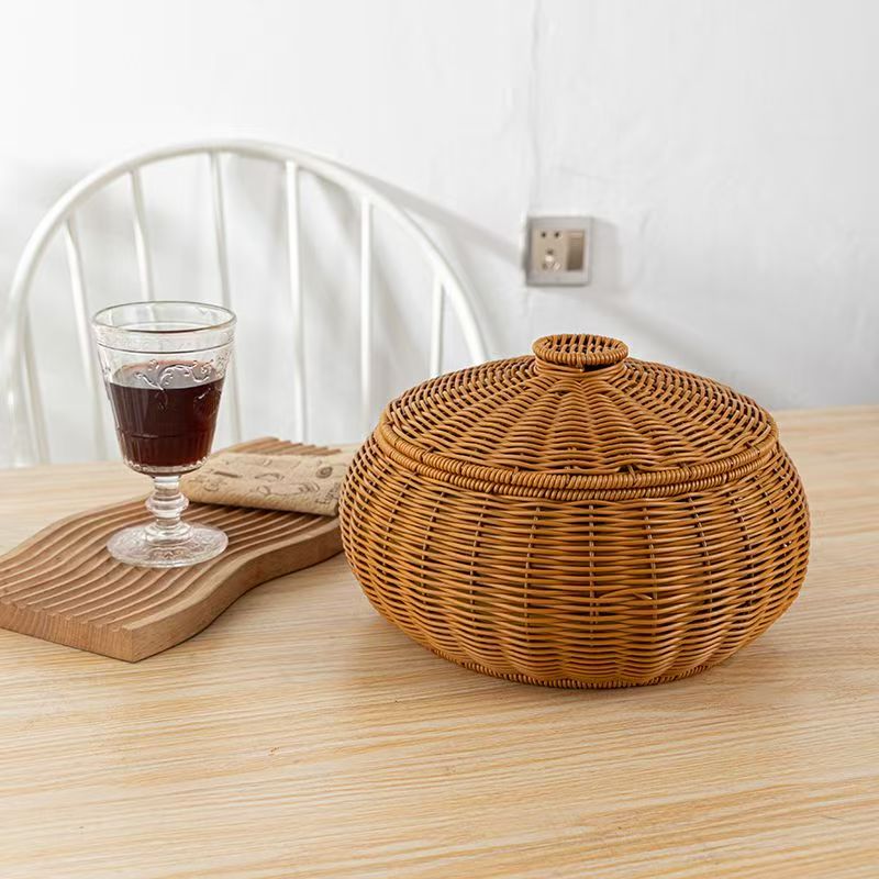 Rattan Lidded Baskets